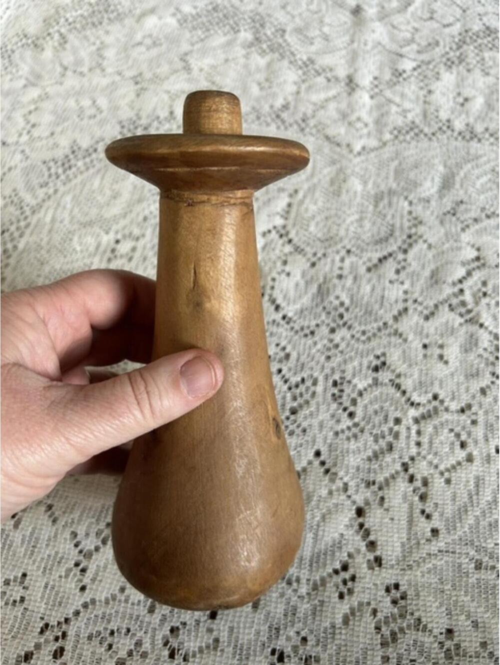 Vintage Hand-carved Wood Poi Pounder or Wooden Pestle